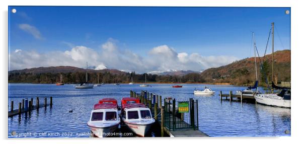 Lake Windermere from Ambleside Jetty Acrylic by Cliff Kinch