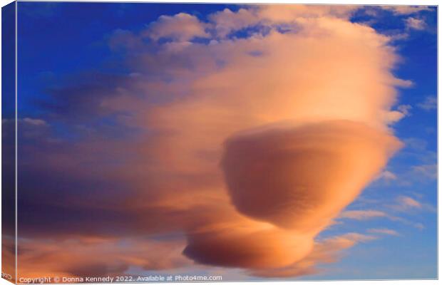Lenticular Clouds at Sunset Canvas Print by Donna Kennedy