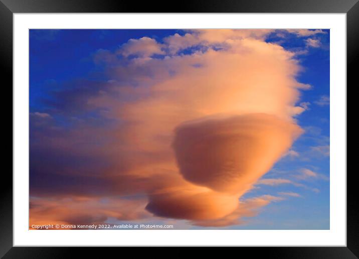 Lenticular Clouds at Sunset Framed Mounted Print by Donna Kennedy