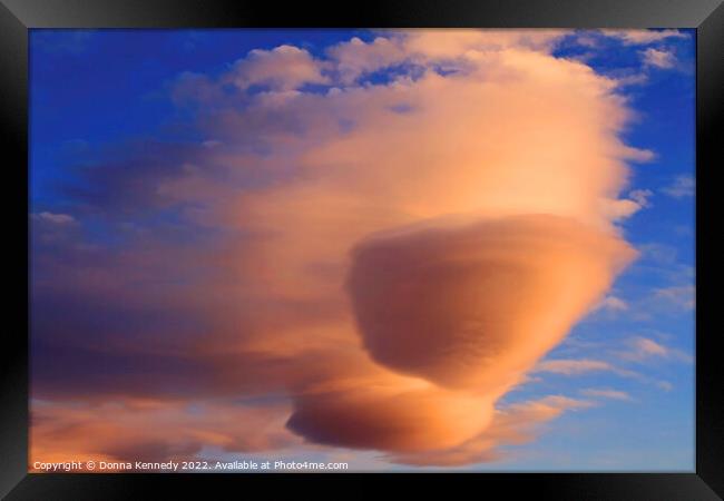 Lenticular Clouds at Sunset Framed Print by Donna Kennedy