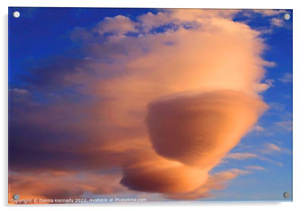 Lenticular Clouds at Sunset Acrylic by Donna Kennedy