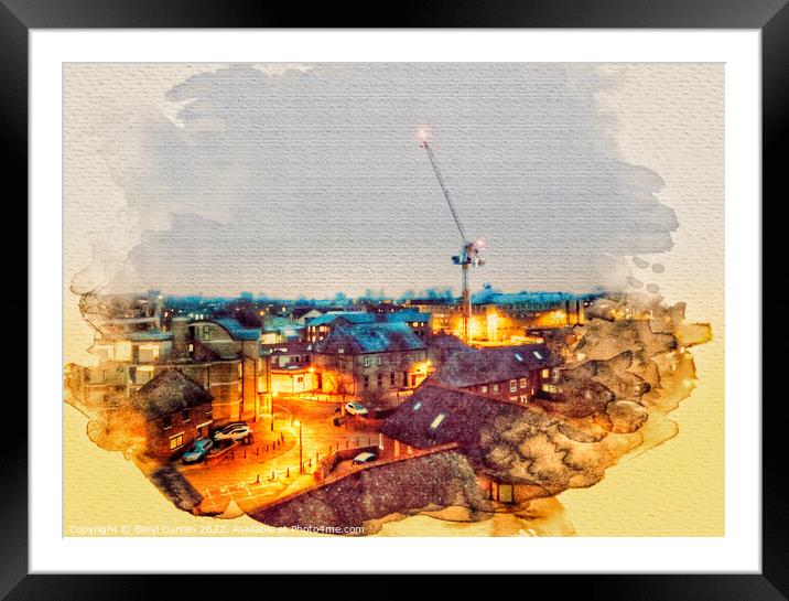 Majestic Oxford at Night Framed Mounted Print by Beryl Curran