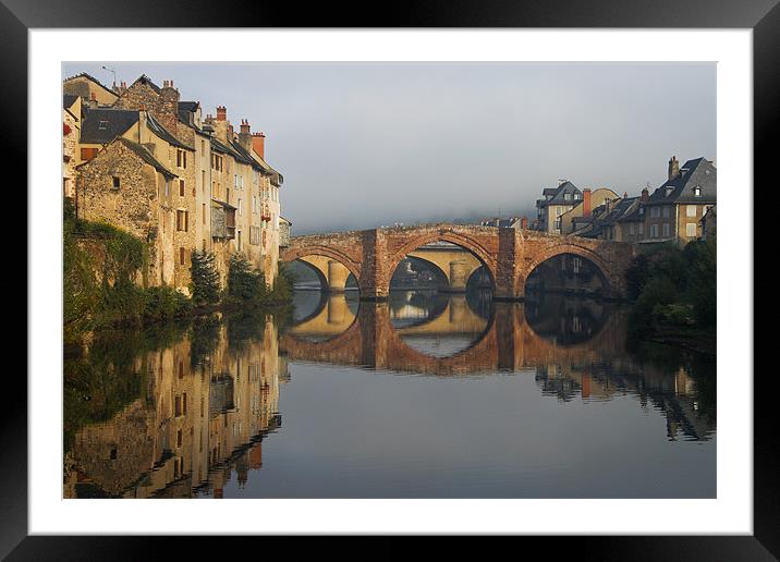 The Pont-Vieux Bridge, Espalion France Framed Mounted Print by Terry Sandoe