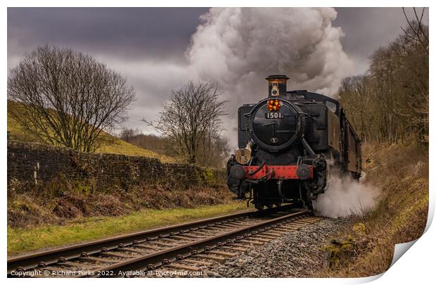 Steaming through the Rossendale Valley Print by Richard Perks