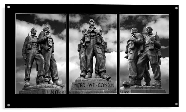 Commando Memorial Triptych (Black) Acrylic by Dave Urwin