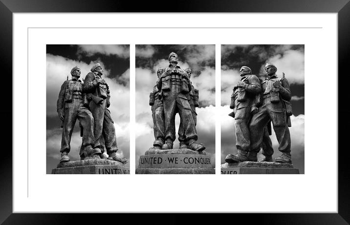 Commando Memorial Triptych (White) Framed Mounted Print by Dave Urwin