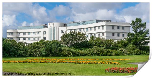 Morecambe Midland Hotel and gardens Print by Keith Douglas