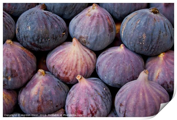 Fresh figs for sale - Istanbul market Print by Gordon Dixon