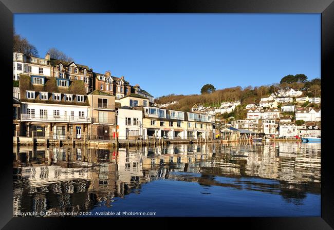 Early morning reflections on The River Looe  Framed Print by Rosie Spooner