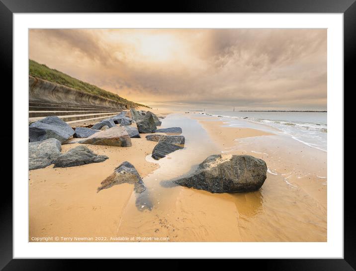Enigmatic Sea Gaze Framed Mounted Print by Terry Newman