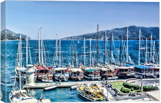 Marmaris Boats Canvas Print by Valerie Paterson