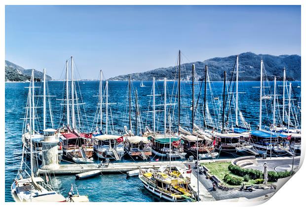 Marmaris Boats Print by Valerie Paterson