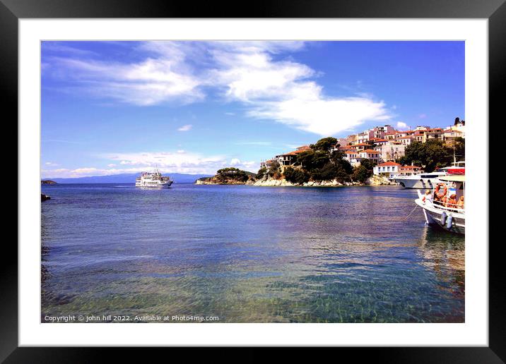 Skiathos town old port, Greece. Framed Mounted Print by john hill