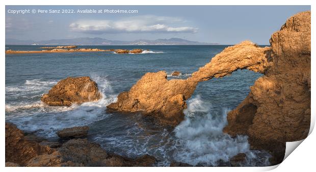 Natural Arch at the Beach in L'escala, Catalonia  Print by Pere Sanz