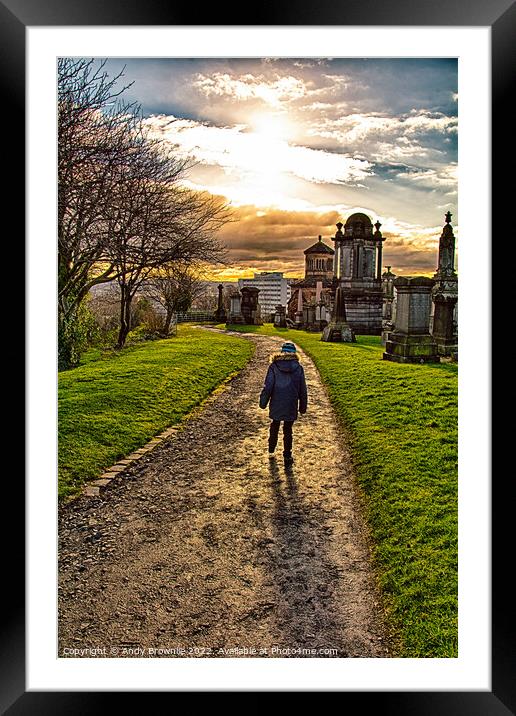 A walk in the cemetery Framed Mounted Print by Andy Brownlie
