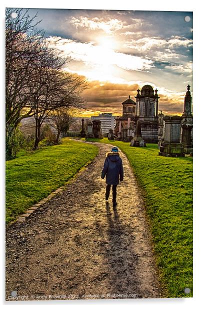 A walk in the cemetery Acrylic by Andy Brownlie