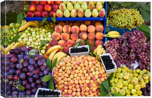 Colourful display of fruit - Istanbul Canvas Print by Gordon Dixon