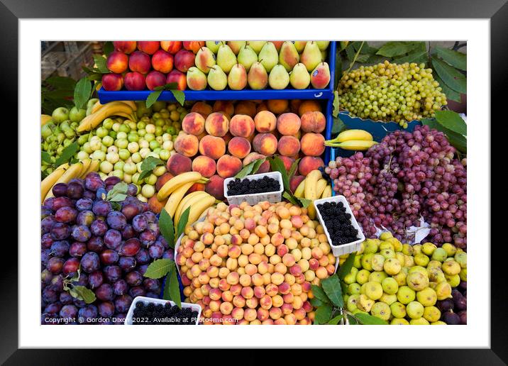 Colourful display of fruit - Istanbul Framed Mounted Print by Gordon Dixon