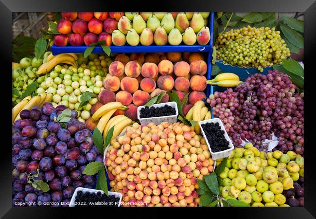 Colourful display of fruit - Istanbul Framed Print by Gordon Dixon