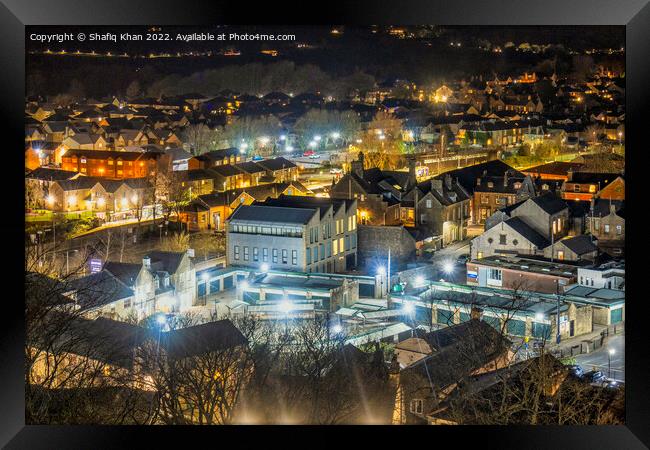 Night time at Clitheroe, Ribble Valley, Lancashire Framed Print by Shafiq Khan