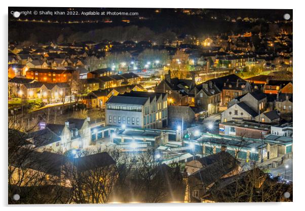 Night time at Clitheroe, Ribble Valley, Lancashire Acrylic by Shafiq Khan