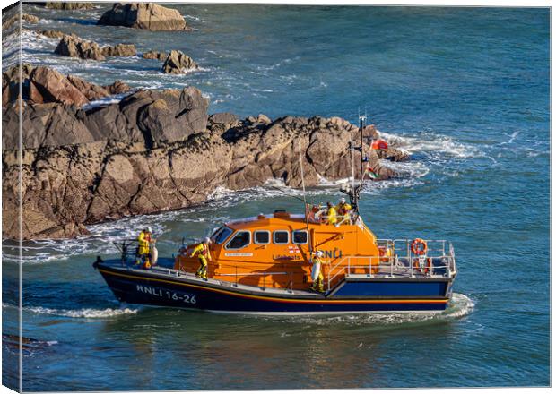 St Justinian's Lifeboat , Pembrokeshire. Canvas Print by Colin Allen