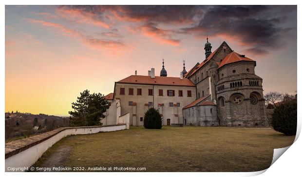 View at the Basilica of St.Procopius in Trebic - Czechia Print by Sergey Fedoskin
