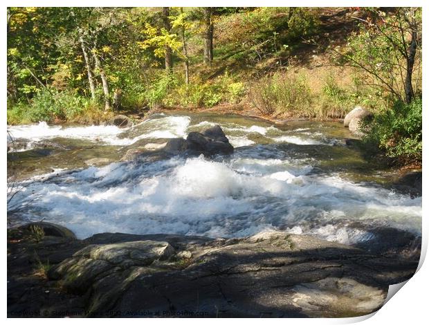 Rocks and rapids Print by Stephanie Moore