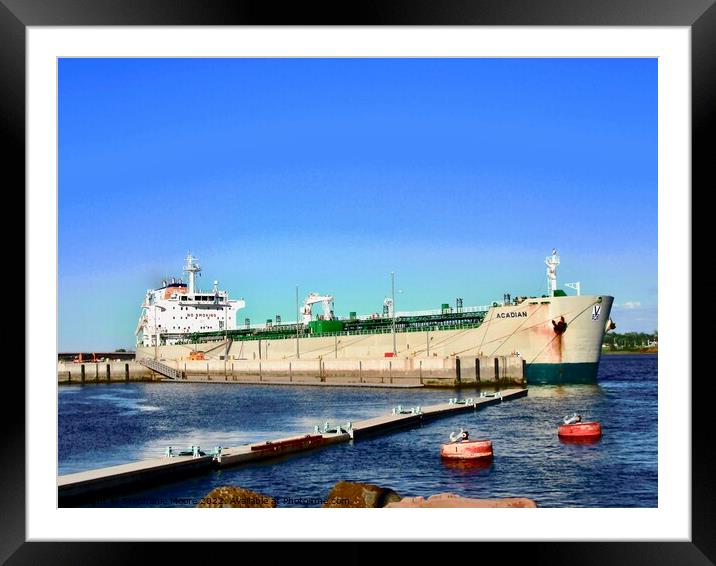 Ocean going freighter Framed Mounted Print by Stephanie Moore