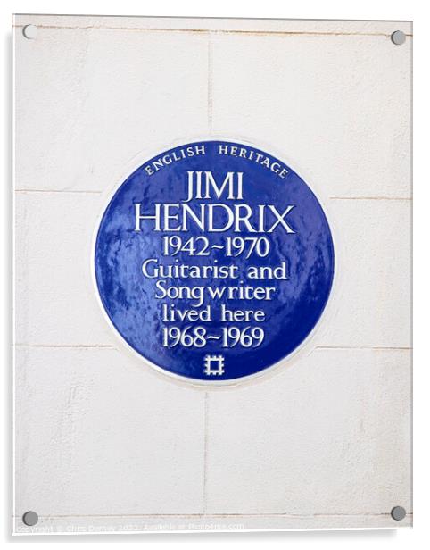 Jimi Hendrix Plaque in Mayfair, London Acrylic by Chris Dorney