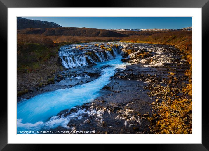 Bruarfoss waterfall in Iceland Framed Mounted Print by Paulo Rocha