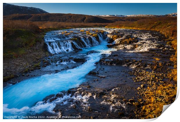 Bruarfoss waterfall in Iceland Print by Paulo Rocha