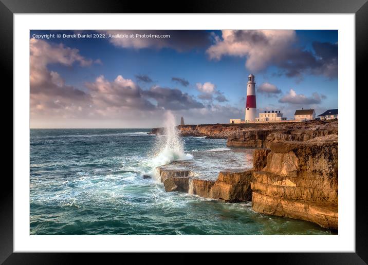 Dramatic Seascape at Portland Bill Lighthouse Framed Mounted Print by Derek Daniel