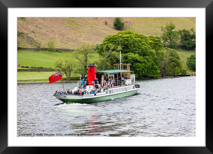 Ullswater Steamer at Howtown Framed Mounted Print by Keith Douglas