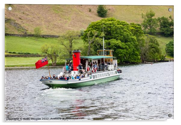 Ullswater Steamer at Howtown Acrylic by Keith Douglas