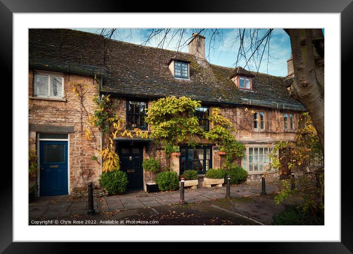 Typical Cotswolds architecure in Burford Framed Mounted Print by Chris Rose