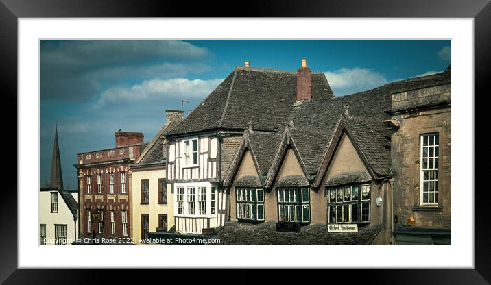Cotswolds architectural diversity in Burford Framed Mounted Print by Chris Rose