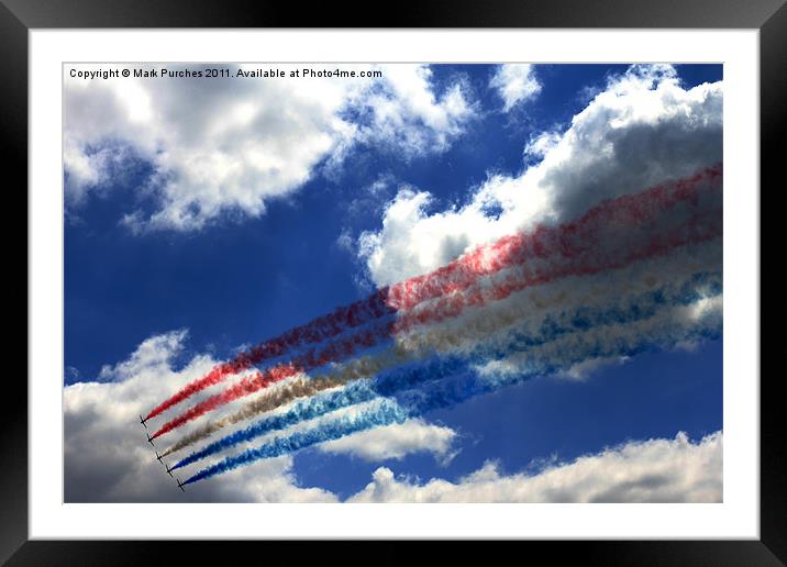 Red Arrows At Goodwood Festival Framed Mounted Print by Mark Purches