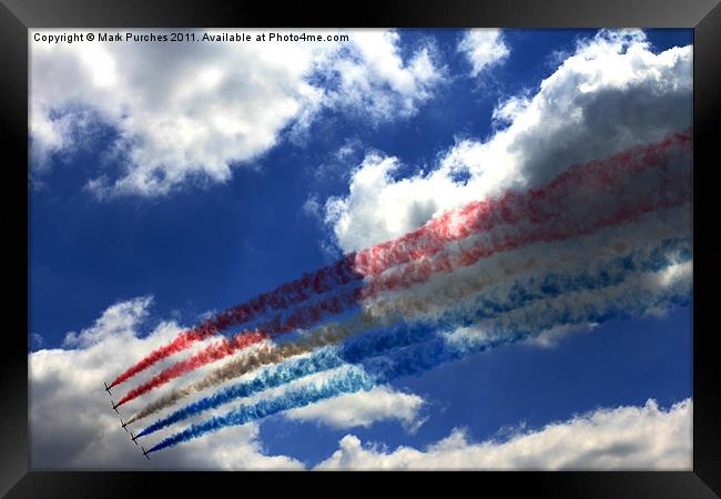 Red Arrows At Goodwood Festival Framed Print by Mark Purches