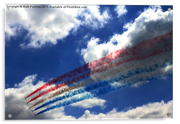 Red Arrows At Goodwood Festival Acrylic by Mark Purches