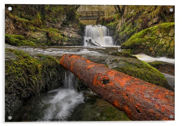 Sychryd Waterfall, Brecon Beacons Acrylic by Neil Holman
