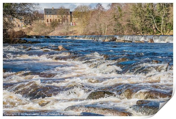 The River Tees at Demesnes Mill Barnard Castle Print by Richard Laidler