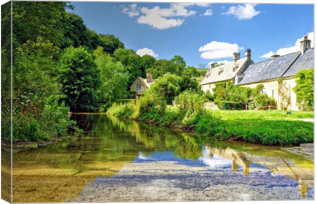 Upper Slaughter Ford Cotswolds Canvas Print by austin APPLEBY