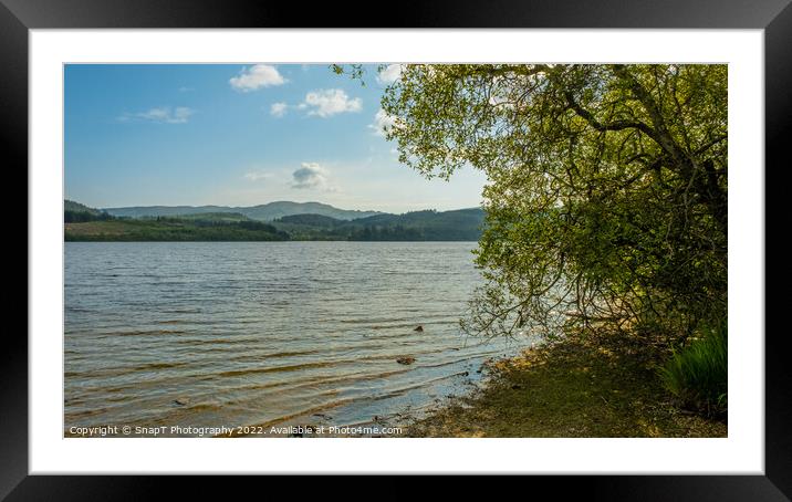 Loch Ard on a summers day in Loch Lomond and Trossachs National Park, Scotland Framed Mounted Print by SnapT Photography
