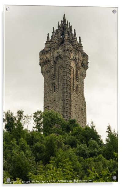 The National Wallace Monument tower, Stirling, Scotland Acrylic by SnapT Photography