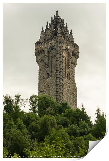 The National Wallace Monument tower, Stirling, Scotland Print by SnapT Photography