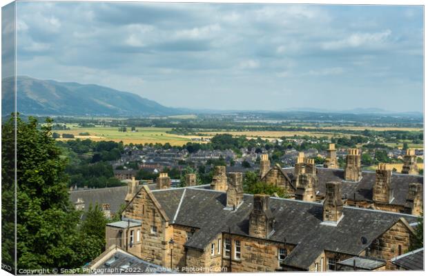 View over Stirling, the Forth Valley and Ochil Hills in the background Canvas Print by SnapT Photography