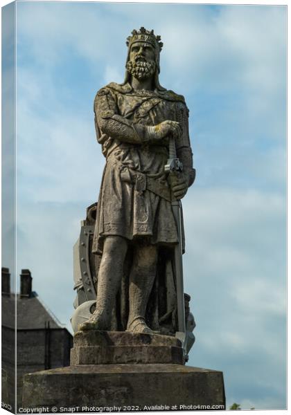 Statue of King Robert the Bruce at Stirling Castle, Scotland Canvas Print by SnapT Photography