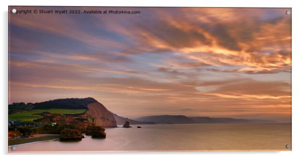 Ladram Bay: Devon Coast Sunrise Acrylic by Stuart Wyatt