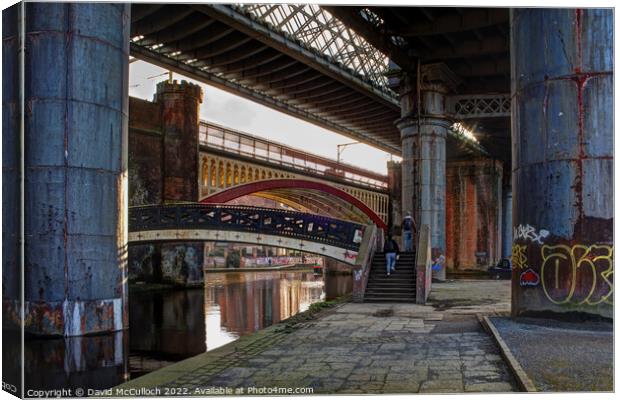 Discovering Castlefield Canvas Print by David McCulloch